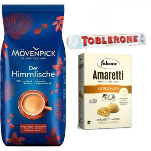 Кофе зерно, печенье и Toblerone шоколад